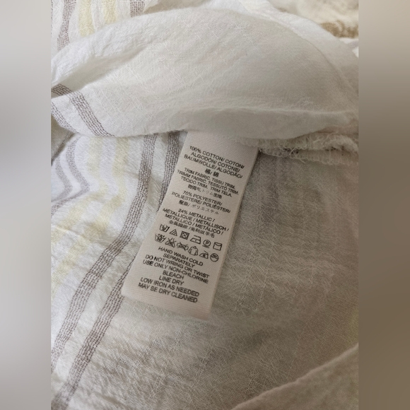 Free People Beige Plaid Cropped Batwing Long Sleeve ButtonUp Shirt SzXS - Picture 12 of 12